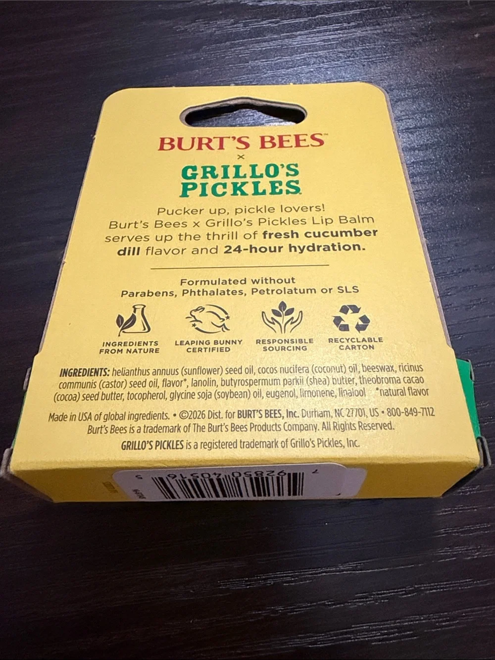 Limited Edition‎ Burt's Bees Grillo's Pickles Lip Balm